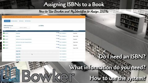 Using Bowker to Assign ISBNs