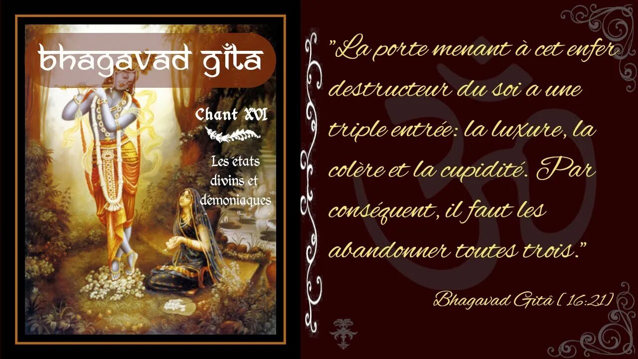 Bhagavad Gîtâ - Chant XVI - Les états divins et démoniaques [Advaita]