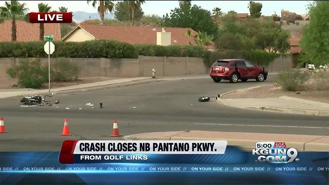 Crash causing restrictions near Pantano and Golf Links