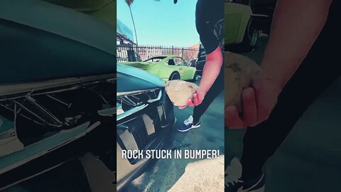 What happened if rock will stuck in your bumper ? #shorts #cars #shortvideo #funny