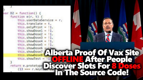 ACCESS DENIED: Alberta VaxPass Website Stops Working After People Find 8 Shot Slots In Source Code