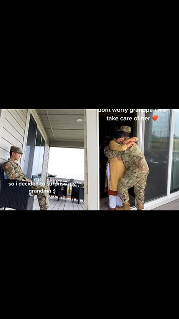 The boy surprised his grandmother.