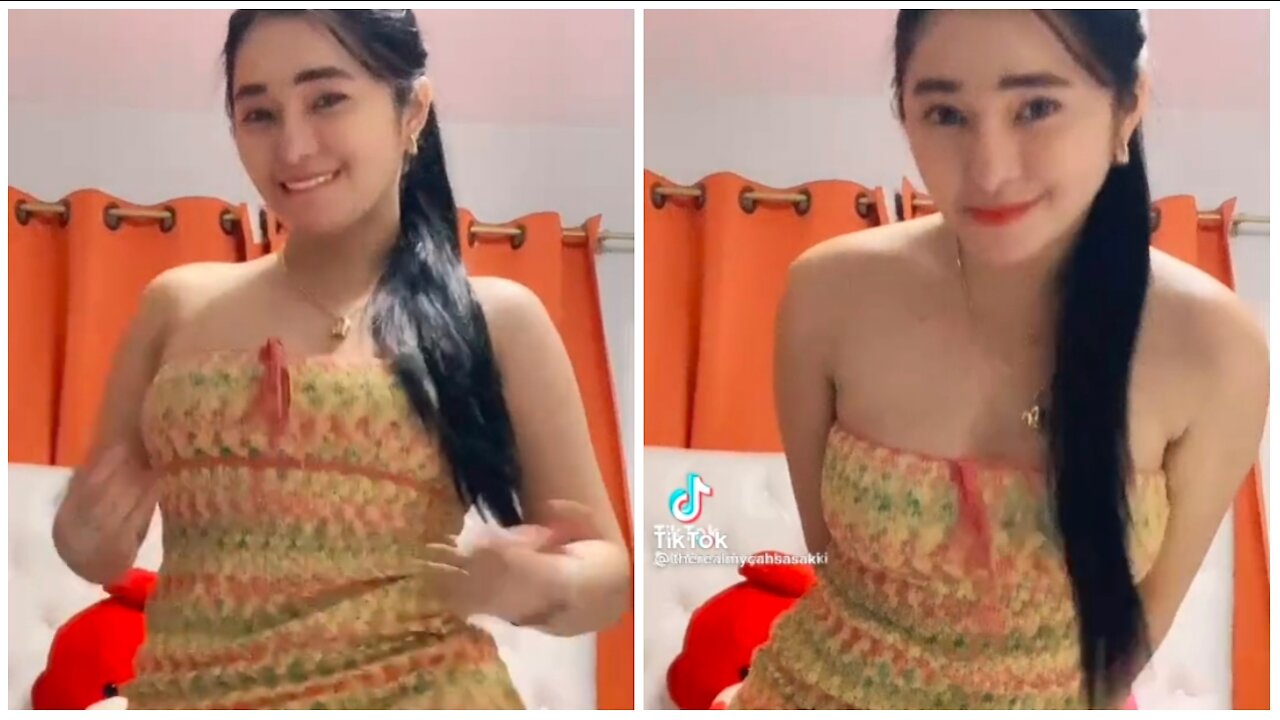 Dancing alone inside the room