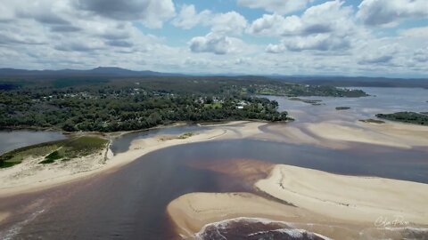 Mallacoota Mouth 15 January 2022 low tide after the rain