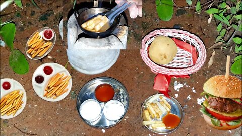 miniature crispy potato French fries recipe || miniature kitchen of india|| #miniaturecooking