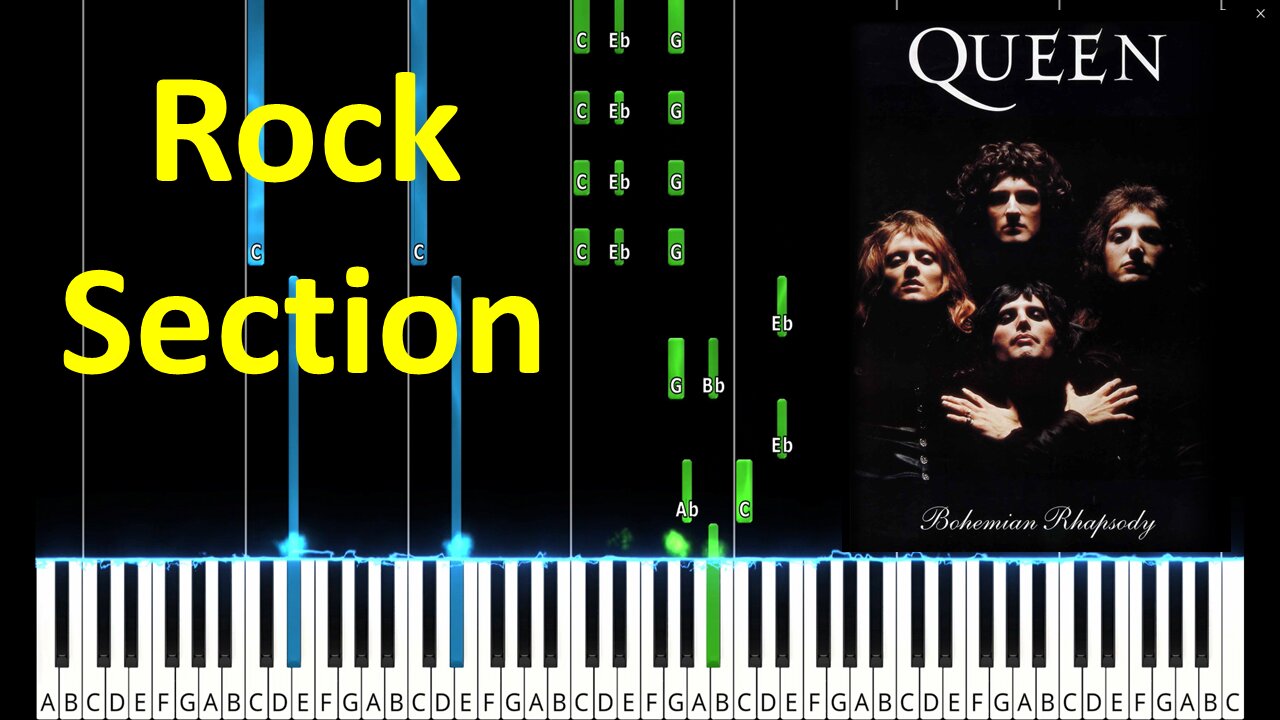 Bohemian Rhapsody Hard Rock Section Piano Tutorial