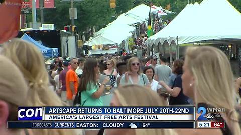 Artscape returns to Baltimore July 20th-22nd