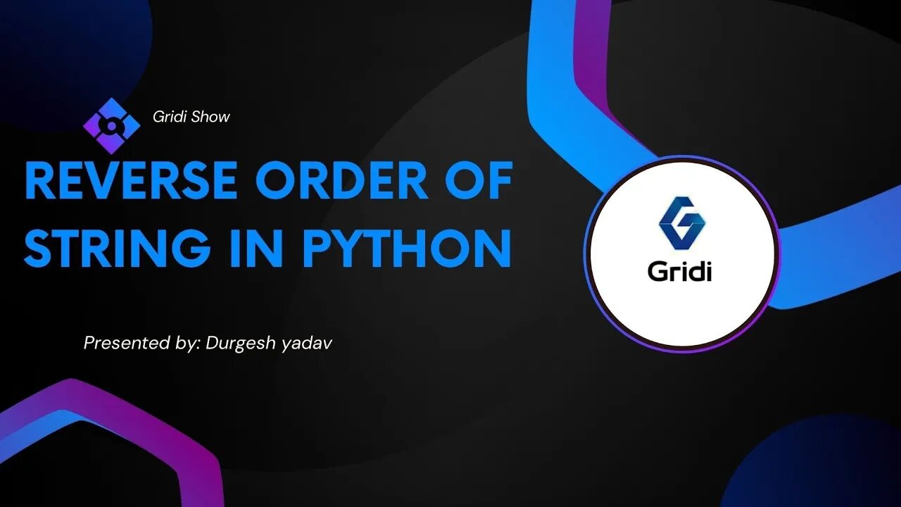 Write a program to reverse the order of string.