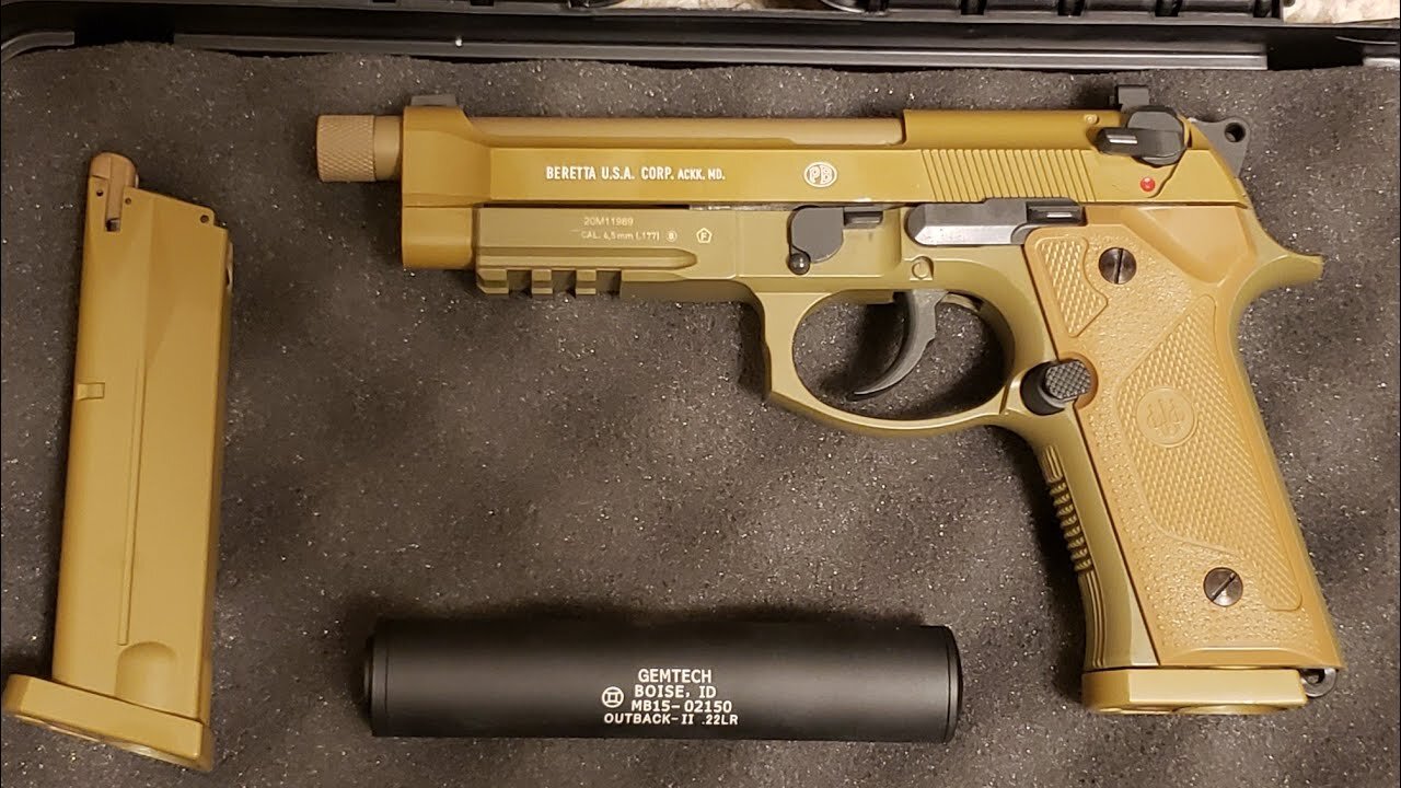 Beretta M9A3 replica CO2 pistol by Umarex, single and multi-shot mode