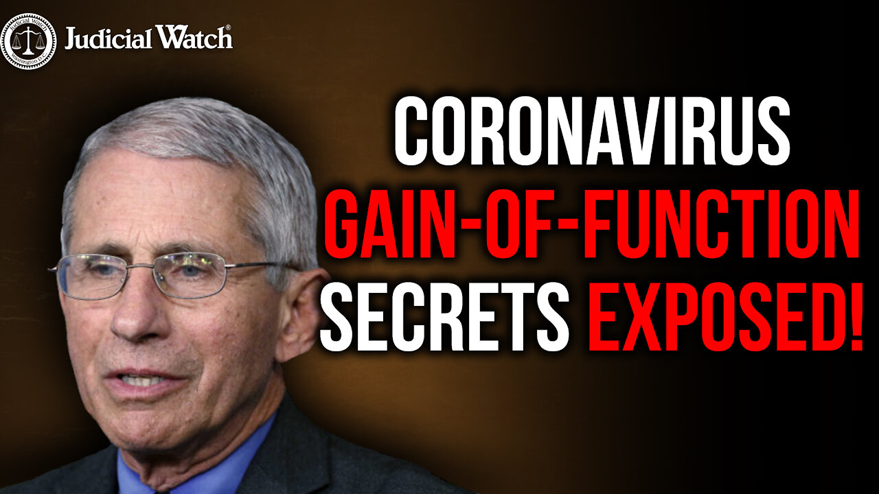 NEW: FAUCI Gain of Function/Wuhan Cover-Up EXPOSED