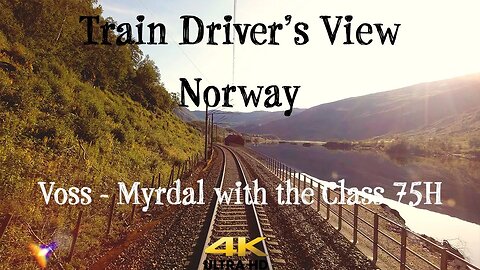 TRAIN DRIVER'S VIEW: Morning sun in the mountains (Voss - Myrdal)