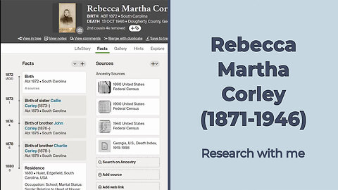 Research With Me: Rebecca Martha Corley (1871-1946)