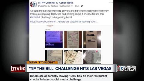 Diners are apparently leaving 100 percent tips on restaurant checks in social media challenge