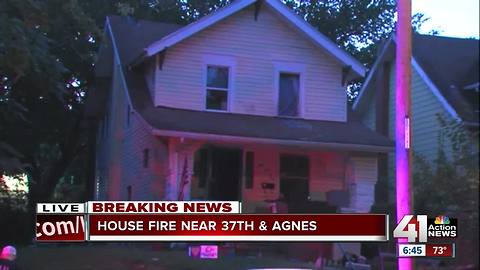 Family of 3 breaks window to escape house fire in east KCMO