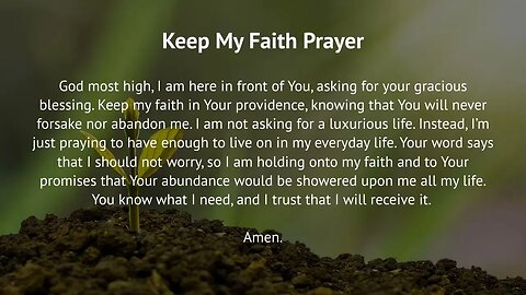 Keep My Faith Prayer (Prayer for Financial Stability)