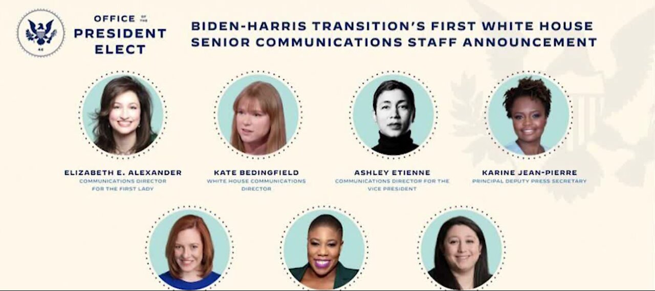 Joe Biden chooses an all-female senior White House press team