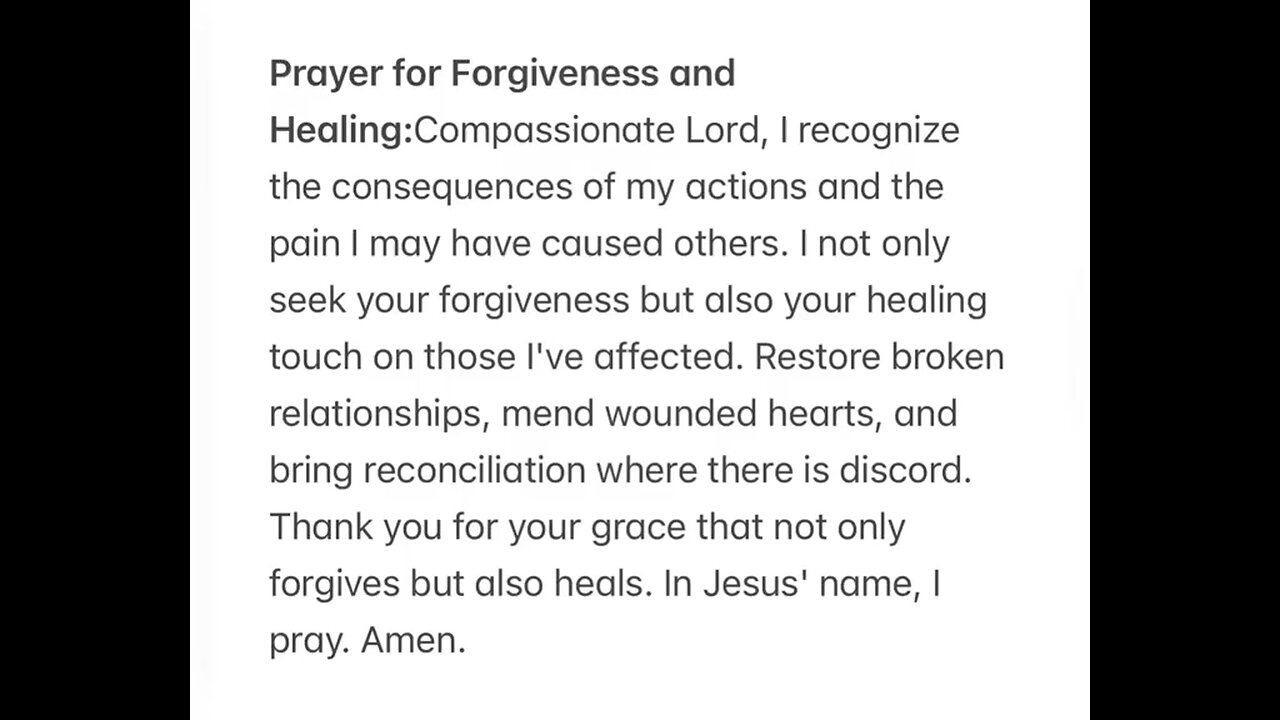 A Prayer for Forgiveness and Healing