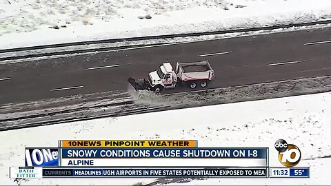 Interstate 8 closed during storm
