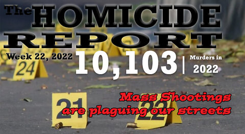 Weekly Homicide Report | Week 22, 2022 | Theres a murder every 22 minutes