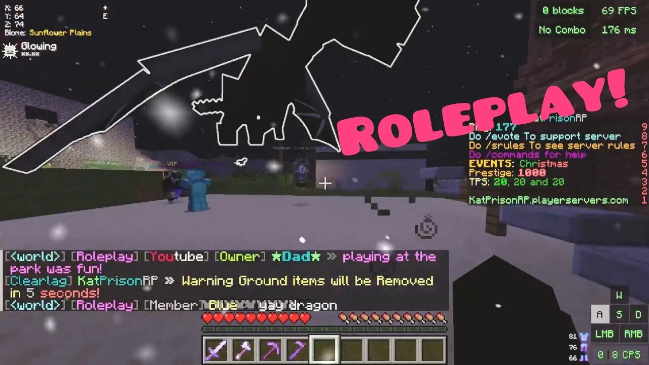 Roleplaying on my server in minecraft part 1! - messing around and having fun