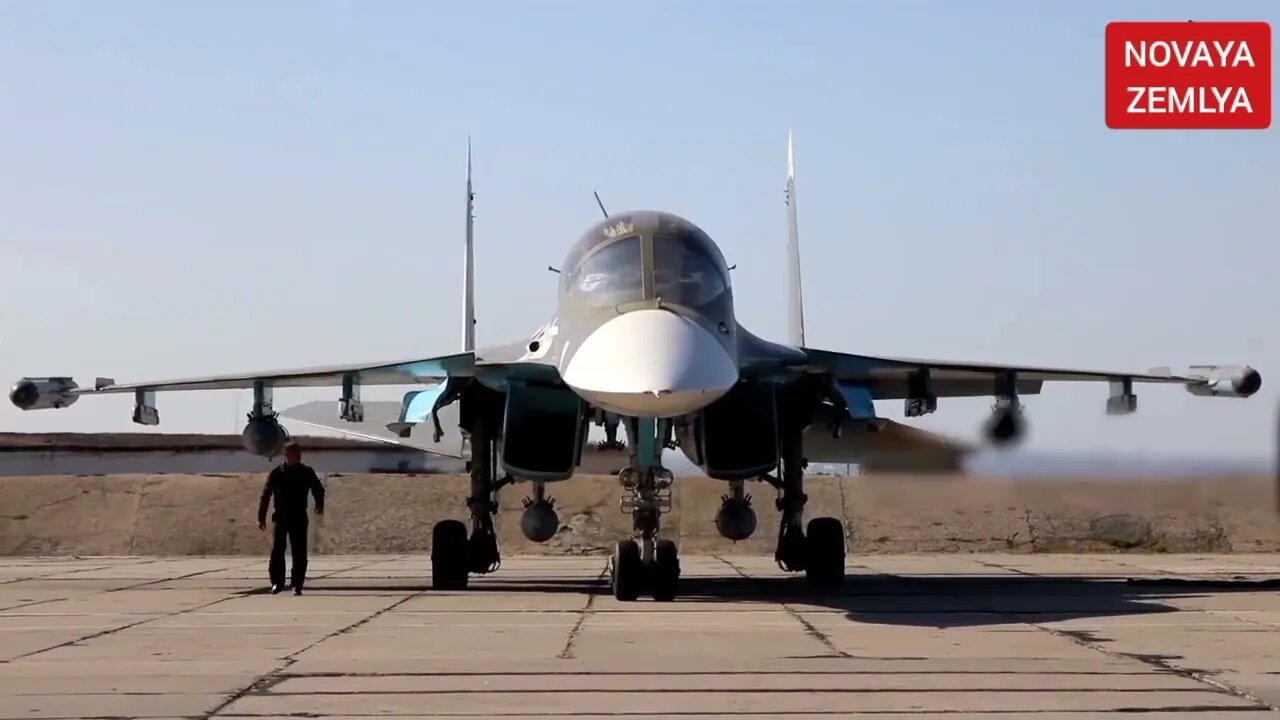 RBK-500 Cluster Bomb load out of Russian Su-34 Interdiction Aircraft in Ukraine Operation