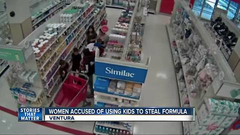 Women accused of using their kids to steal baby formula