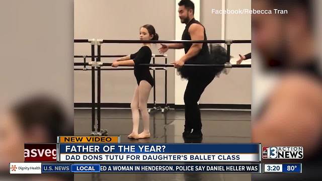 Dad wears tutu to daughter's dance class