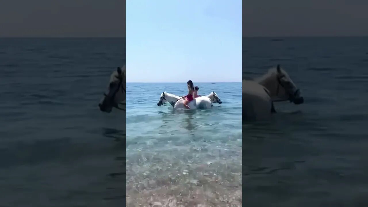 Riding Horses bareback in the Best Beach in Greece