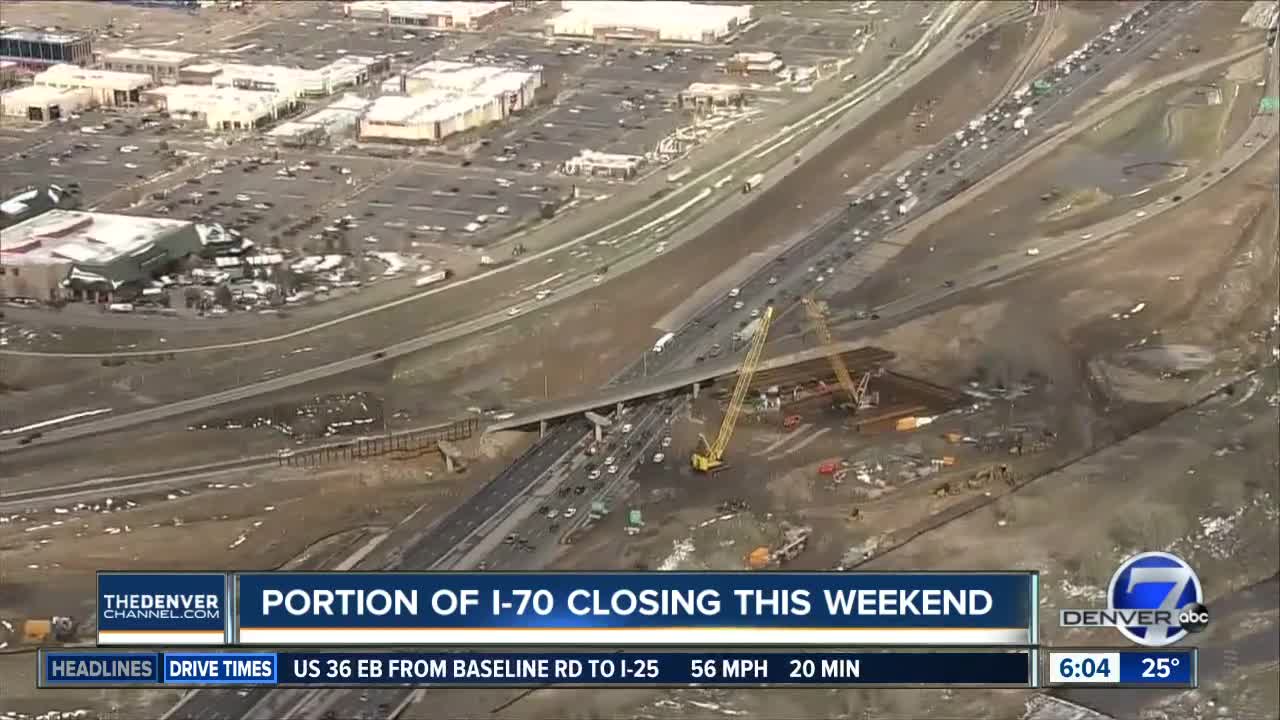 Traffic alert: Portion of I-70 will be closed this weekend