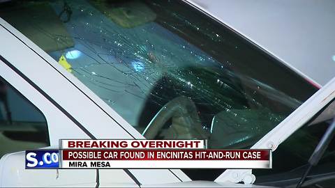 Possible car found in Encinitas hit-and-run case