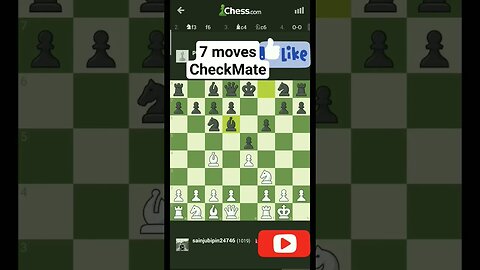 7 moves CheckMate, No pawns captured. #chess #chesscom #chessgame