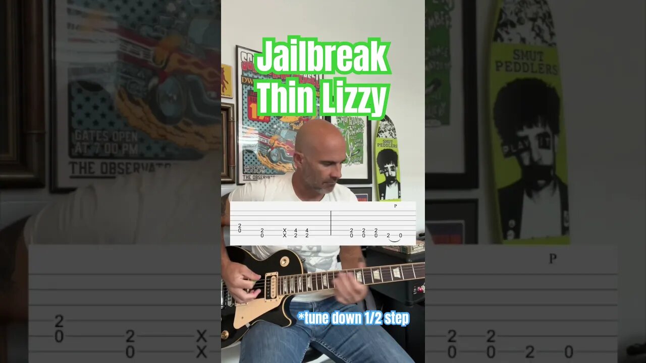 Jailbreak Thin Lizzy Guitar Lesson + Tutorial #guitar #guitarlessons #thinlizzy