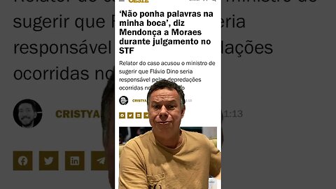 Não ponha palavras na minha boca, diz Ministro Mendonça a Alexandre de Moraes em plenário no STF