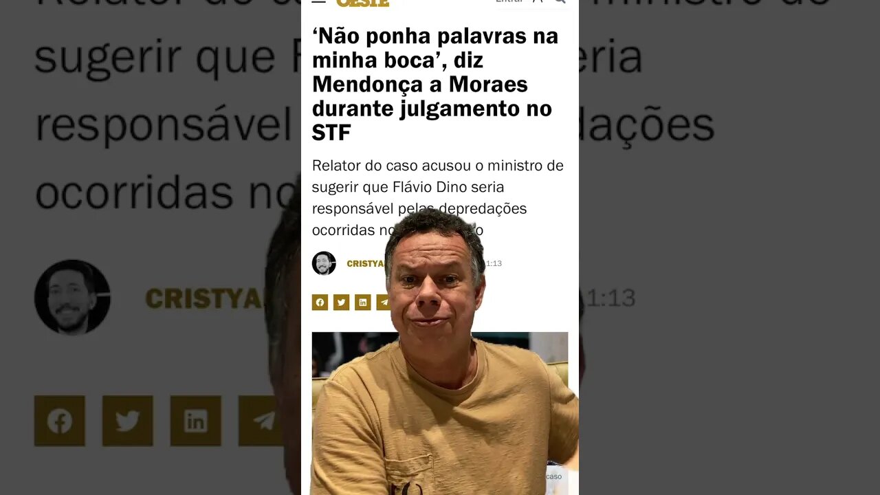 Não ponha palavras na minha boca, diz Ministro Mendonça a Alexandre de Moraes em plenário no STF