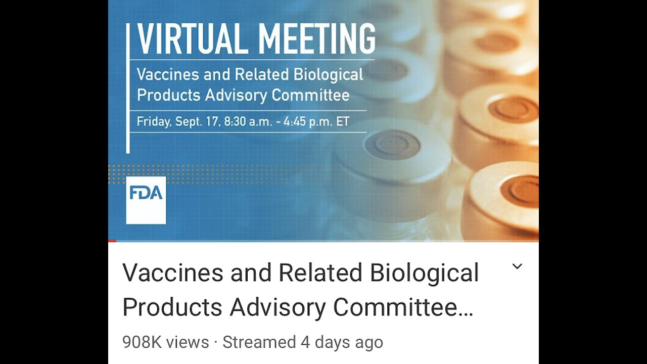 FDA Vaccines and Related Biological Products Advisory Committee meeting Sept 17, 2021