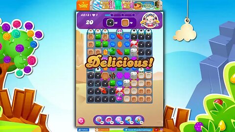 Candy Crush Level 4613 Talkthrough, 23 Moves 0 Boosters