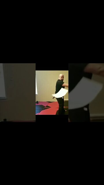 It cuts the paper before it falls