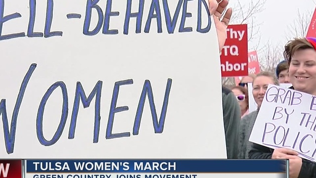 Hundreds turn out for Women's March in Tulsa