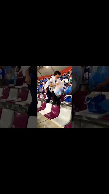 Tidying up after one of their greatest #FIFAWorldCup wins 👏 Huge respect to these Japanese fans 🙌