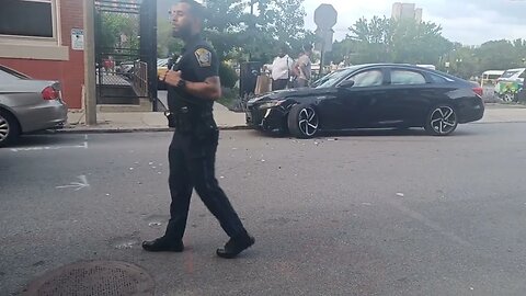 Boston police respond to a motor vehicle accident on 26 William Street in Roxbury