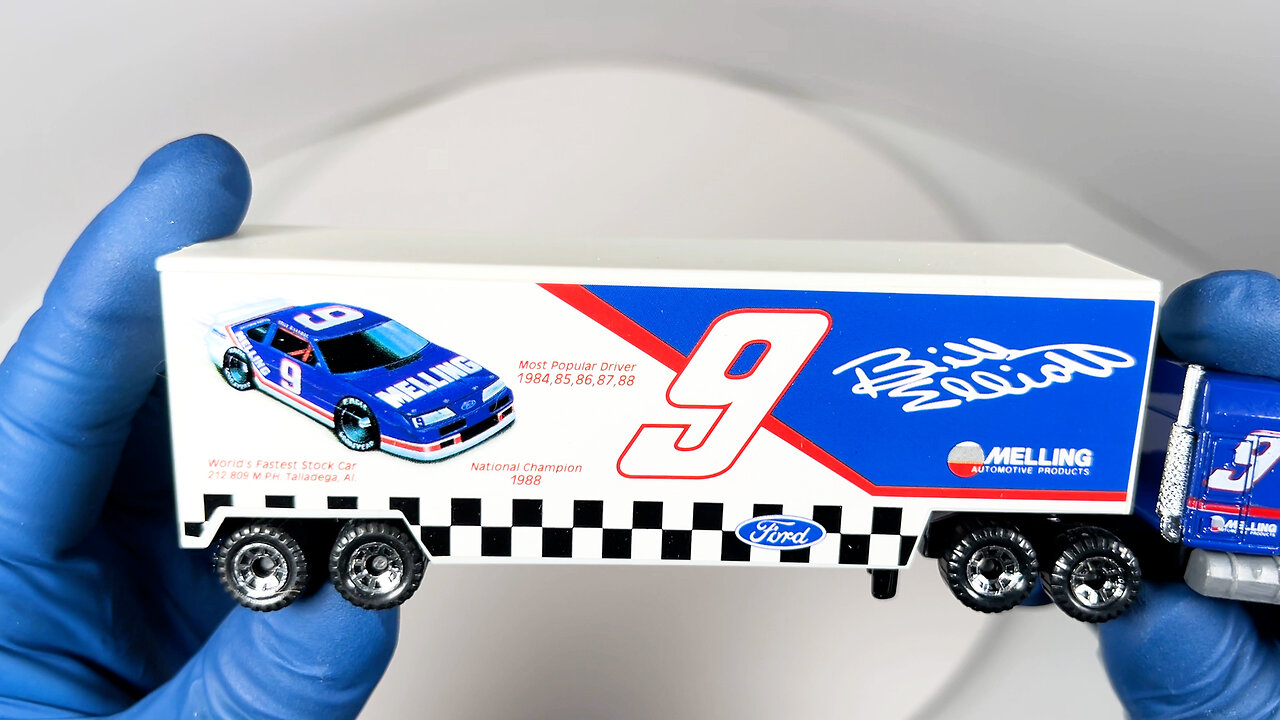 MATCHBOX Super Star Transporters 1991 Melling Racing Team Bill Elliott #9. CY 107 Ford NASCAR