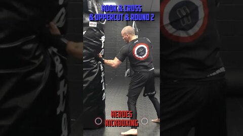 Heroes Training Center | Kickboxing "How To Double Up" Hook & Cross & Uppercut & Round 2 BH #Shorts