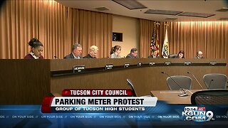 Students protest parking meters to be installed outside Tucson HS