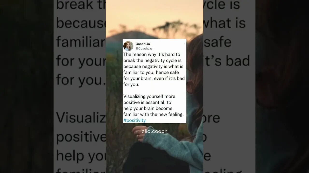 Visualizing yourself more positive is essential #shorts #coachLio #helpyourmind #brainhealth #heal