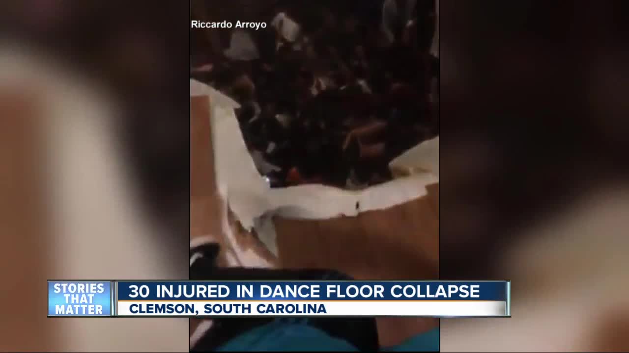 Dozens hurt after floor collapses at party