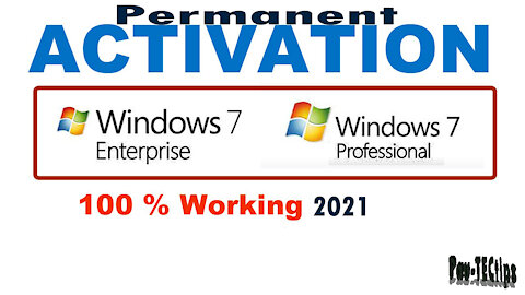 Windows 7 Pro & Enterprise 100% Lifetime Activation FREE!