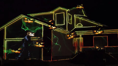 2023 Halloween House Projection Mapping Display Live