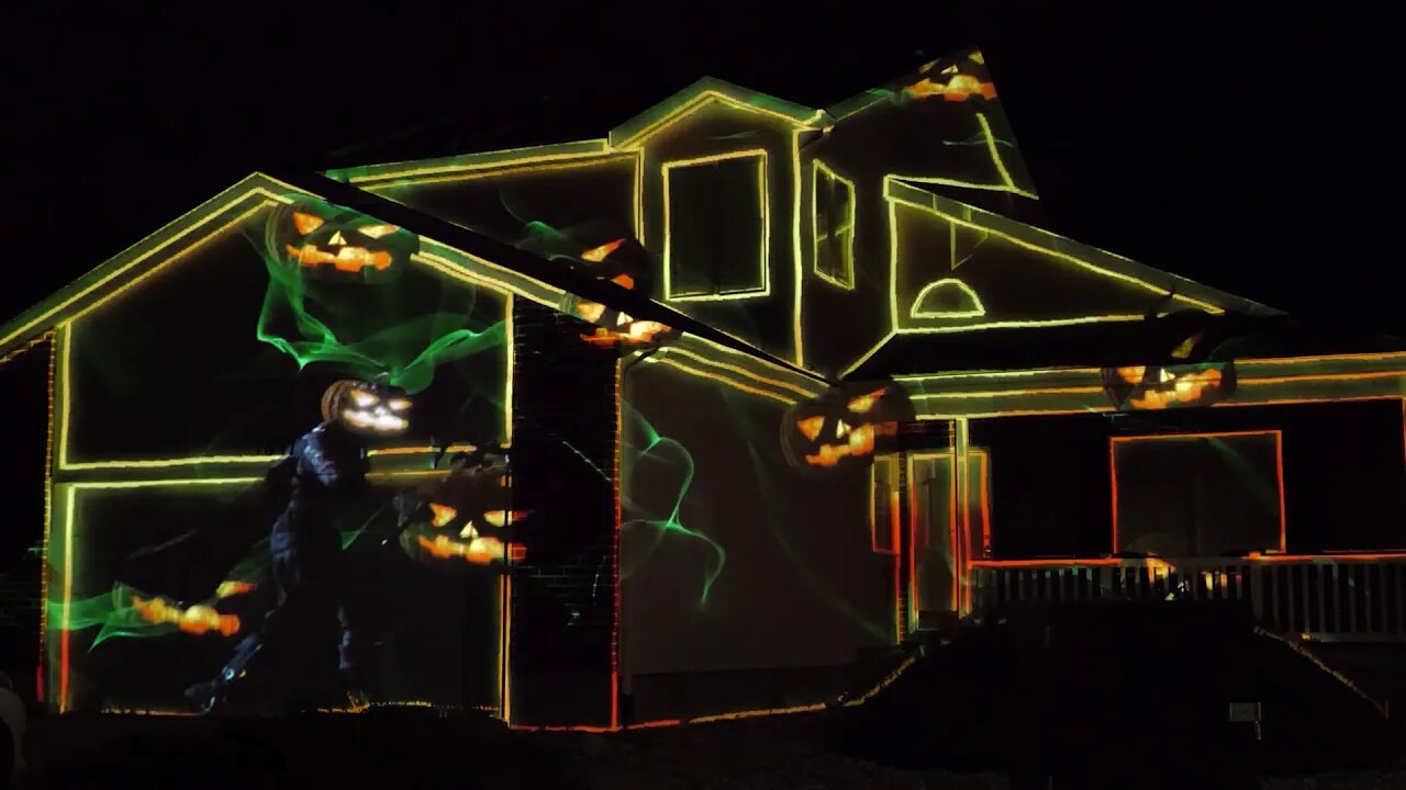 2023 Halloween House Projection Mapping Display Live