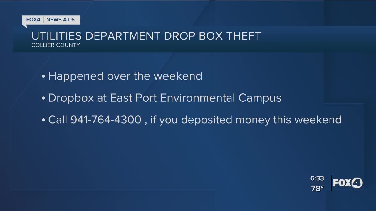 Charlotte County Utilities Department payment box theft