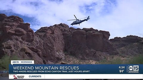 Hikers rescued from Echo Canyon trail hours apart